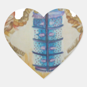 Jambo Jumbo African Kids Elephants Art Print Heart Sticker