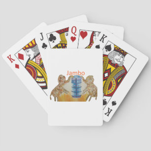 Jambo Jumbo African Kids Elephants Art Print Playing Cards