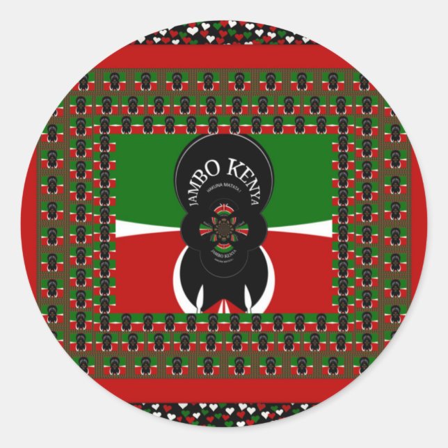 Jambo Kenya Art Print Classic Round Sticker (Front)