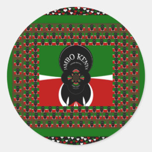 Jambo Kenya Art Print Classic Round Sticker