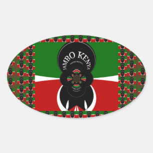 Jambo Kenya Art Print Oval Sticker