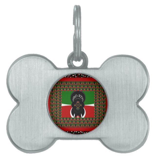 Jambo Kenya Art Print Pet ID Tag (Front)