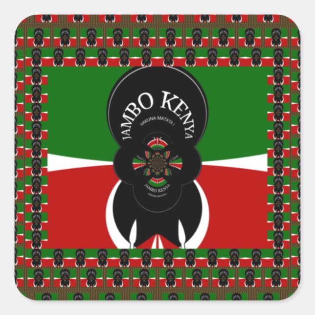 Jambo Kenya Art Print Square Sticker (Front)