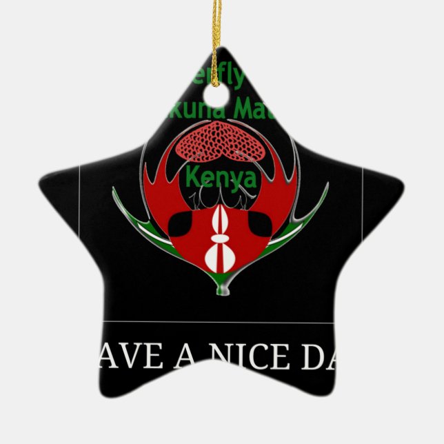 Jambo Kenya Ceramic Tree Decoration (Front)