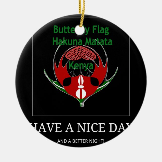 Jambo Kenya Ceramic Tree Decoration (Front)