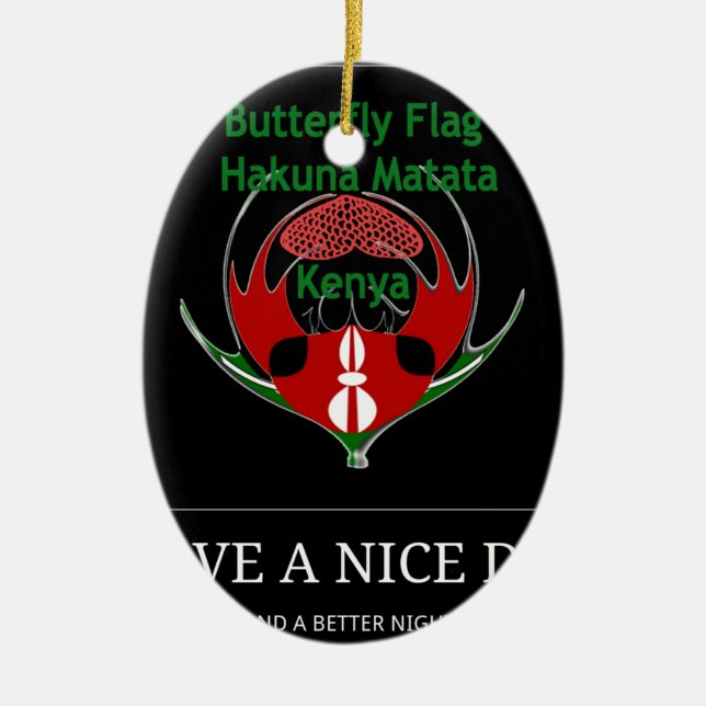 Jambo Kenya Ceramic Tree Decoration (Front)