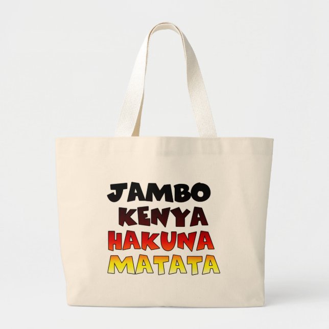 Jambo Kenya Hakuna Matata Large Tote Bag (Front)