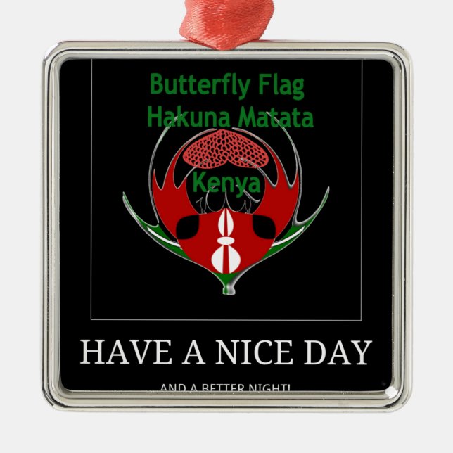 Jambo Kenya Metal Tree Decoration (Front)