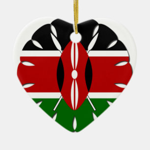 Jambo Kenyan Flag Ceramic Tree Decoration