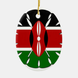 Jambo Kenyan Flag Ceramic Tree Decoration