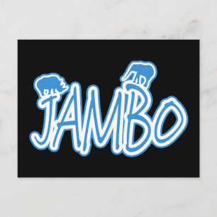 Jambo swahili Hello blue Postcard