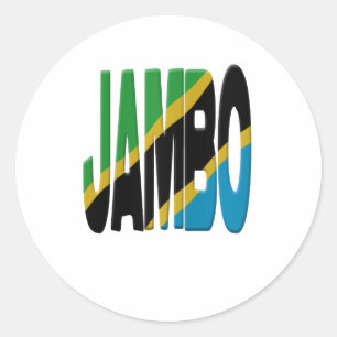 Jambo Swahili - Tanzania flag Classic Round Sticker