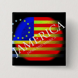 JAMERICA JAPAN AND AMERICA 15 CM SQUARE BADGE