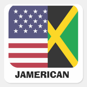 Jamerican , Jamaican American flag ,4th of july Square Sticker