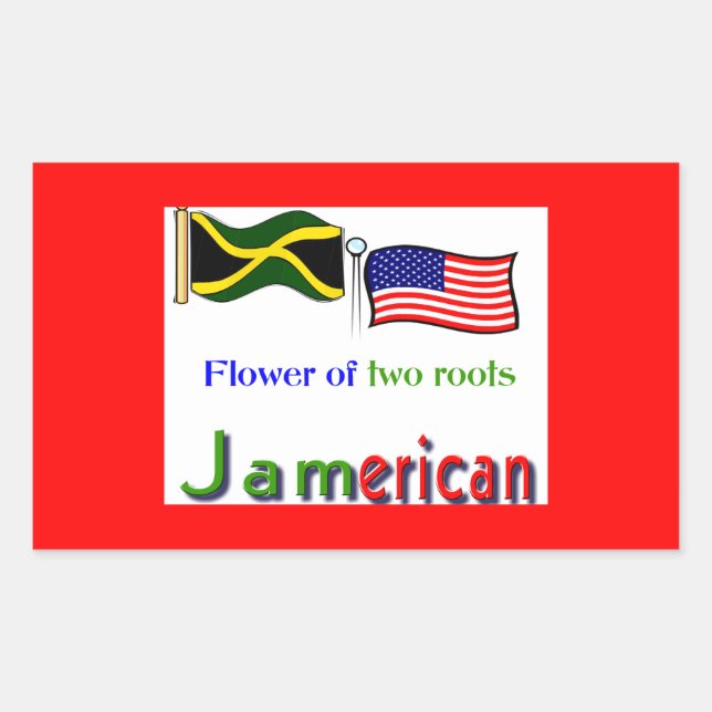 jamerican rectangular sticker (Front)