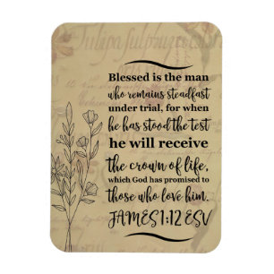 James 1:12 Bible Verse  Magnet