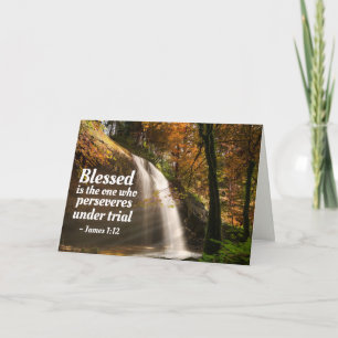 James 1:12 Blessed is the one who perseveres Bible Card