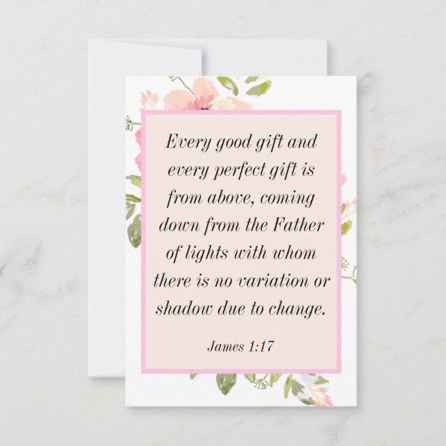 James 1:17 Bible Verse About Blessing Floral Card (Front)