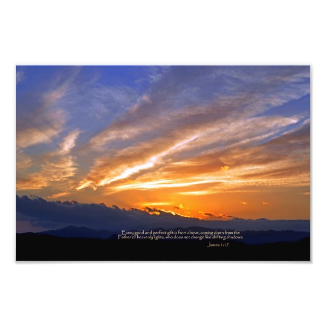 James 1:17 Every good and perfect gift Photo Print (Front)