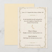 James 1:24 KJV Bible Study Card