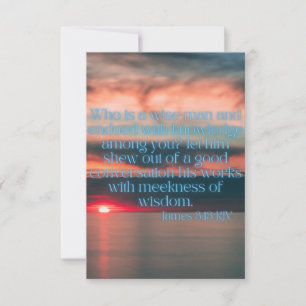 James 3:13 KJV Bible Verse Pic Flat Greeting Card