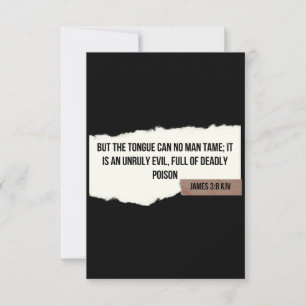 James 3:8 KJV Bible Verse Flat Greeting Card
