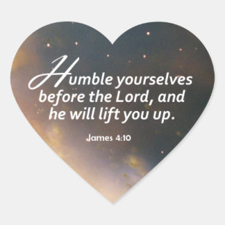 James 4:10 heart sticker