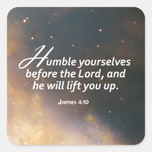 James 4:10 square sticker