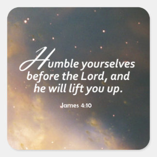James 4:10 square sticker