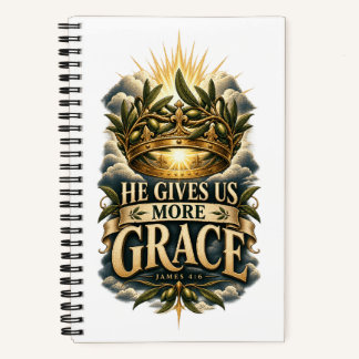 JAMES 4:6 He Gives Us More Grace Notebook