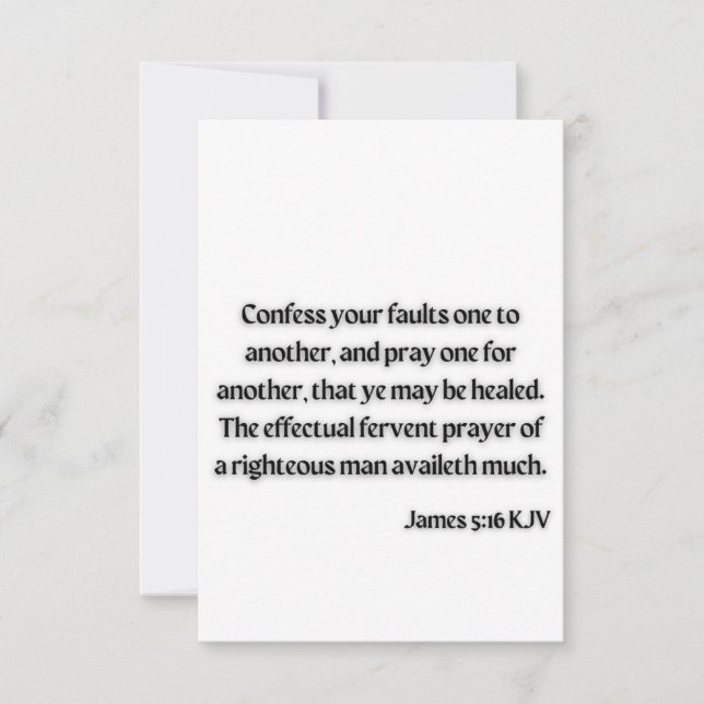 James 5:16 KJV Bible Scripture Greeting Card (Front)