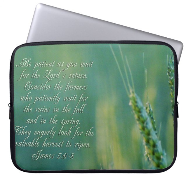 James 5:6-8 Perseverance Inspirational Laptop Sleeve (Front)