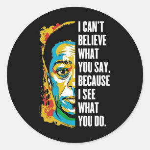 James Baldwin Graffiti Art Juneteenth Black Histor Classic Round Sticker