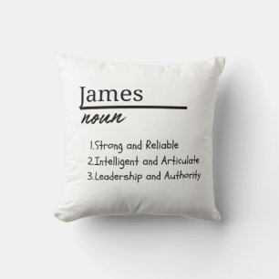 James, Boy Personalised Name Definition Cushion