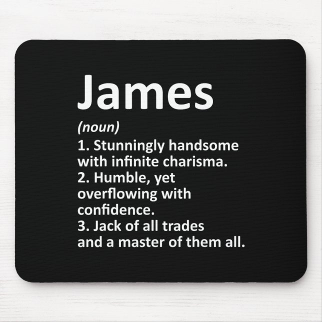 James Definition Personalised Name Funny Birthday  Mouse Mat (Front)
