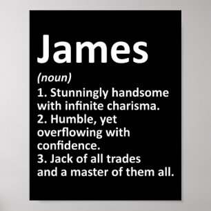 James Definition Personalised Name Funny Birthday  Poster