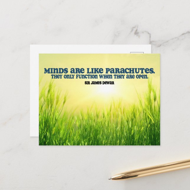 James Dewar Inspirational Quote "Minds" Postcard (Front/Back In Situ)