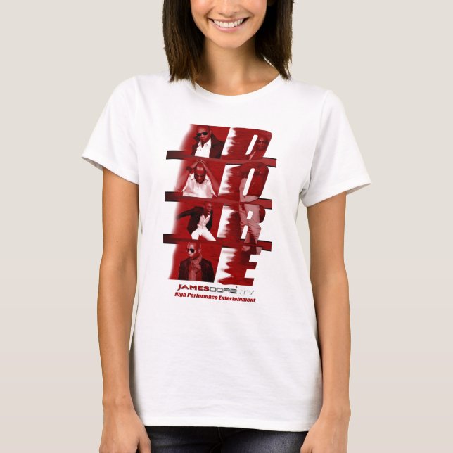 James Dore' RED Woman's Spaghetti Top Tank White (Front)