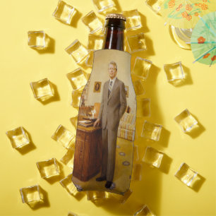James Earl Carter Painted US President Portrait Bottle Cooler