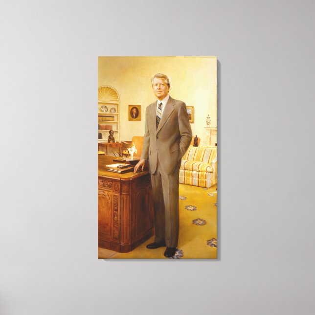 James Earl Carter Painted US President Portrait  Canvas Print (Front)