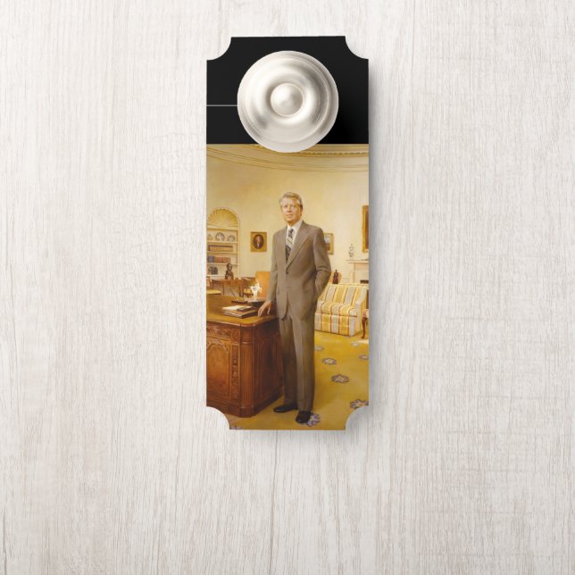 James Earl Carter Painted US President Portrait  Door Hanger (On Knob)