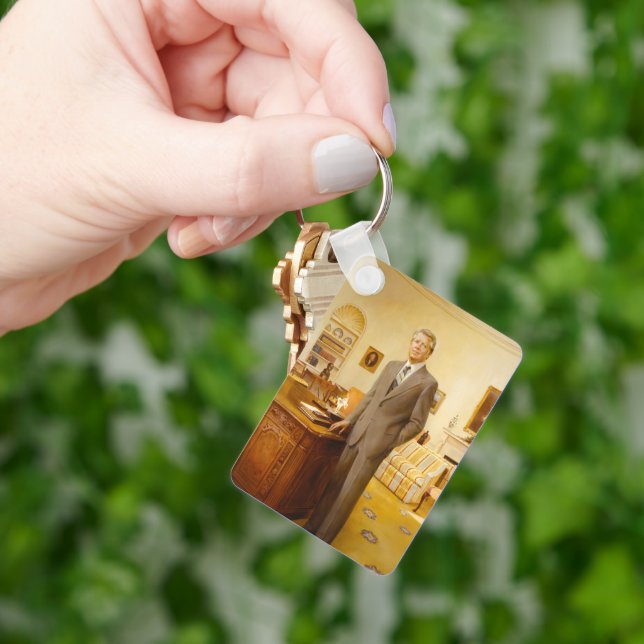 James Earl Carter Painted US President Portrait  Key Ring (Hand)