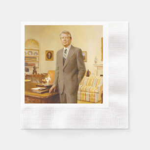 James Earl Carter Painted US President Portrait Napkin
