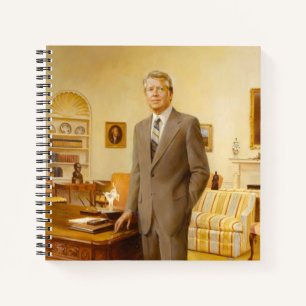 James Earl Carter Painted US President Portrait Notebook