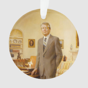 James Earl Carter Painted US President Portrait  Ornament
