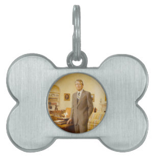 James Earl Carter Painted US President Portrait Pet ID Tag