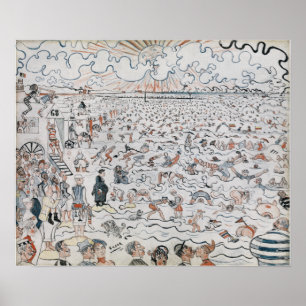James Ensor The Beach at Oostende Poster
