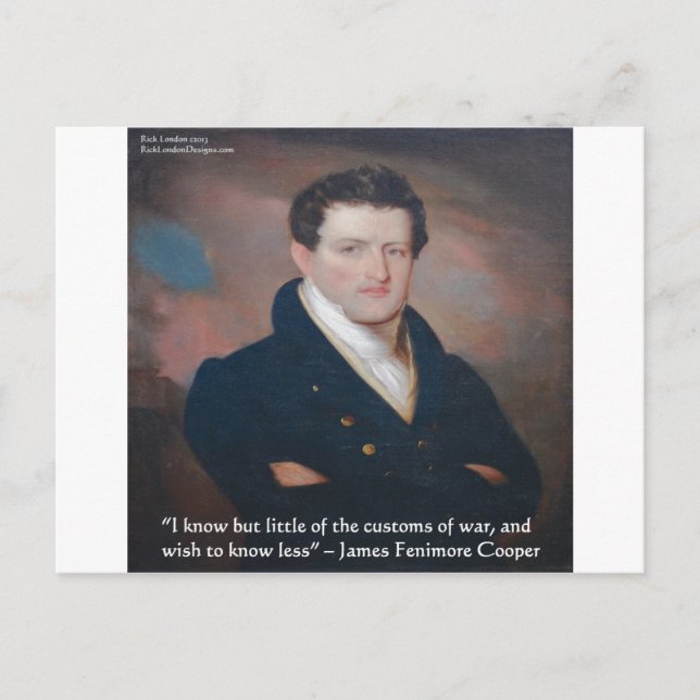 James Fenimore Cooper War Quote Postcard (Front)