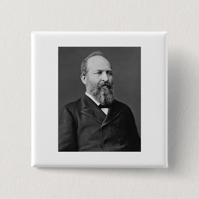 James Garfield 20th President 15 Cm Square Badge (Front)