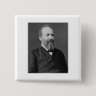 James Garfield 20th President 15 Cm Square Badge